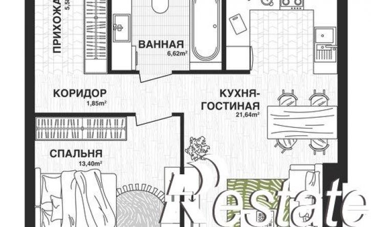 1-комн квартира в новом доме Парковый переулок, 3,  д. 3