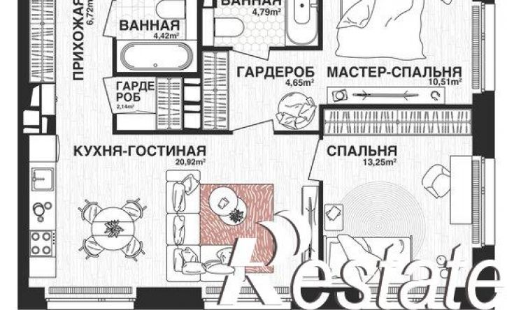 2-комн квартира в новом доме Парковый переулок, 3,  д. 3