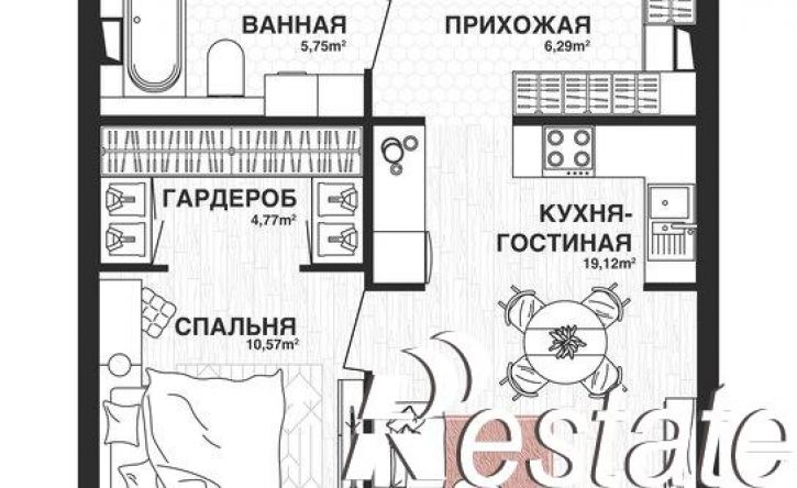 1-комн квартира в новом доме Парковый переулок, 3,  д. 3