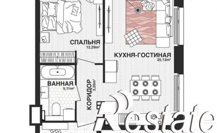 1-комн квартира в новом доме Парковый переулок, 3,  д. 3