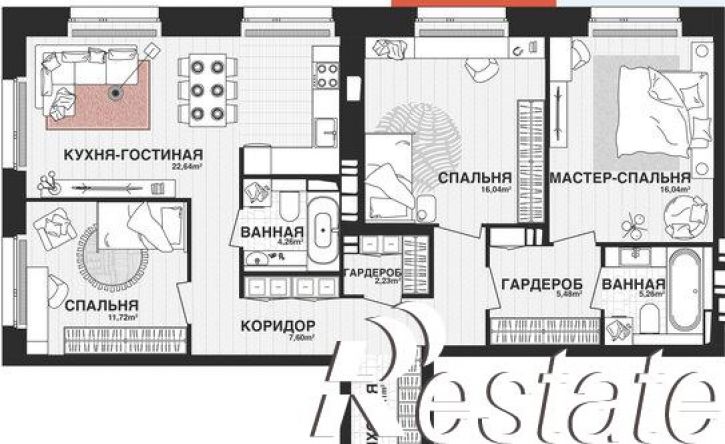 3-комн квартира в новом доме Парковый переулок, 3,  д. 3