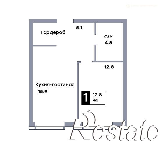 Купить квартиру за 8 900 000 рублей на Луначарского улица