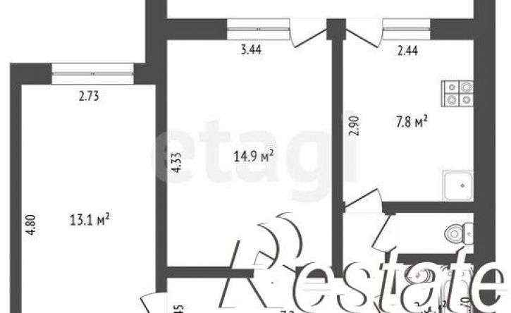 2-комн квартира улица Тополей, 8,  д. 8