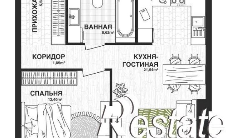1-комн квартира в новом доме Парковый переулок, 3,  д. 3