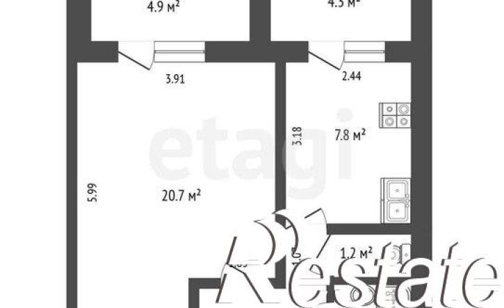 1-комн квартира Алма-Атинская улица, 38,  д. 38