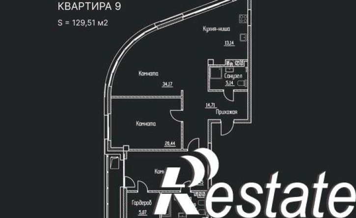 3-комн квартира в новом доме Межевая улица, 2,  д. 2