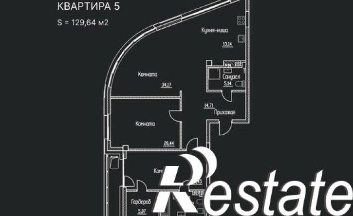 3-комн квартира в новом доме Межевая улица, 2,  д. 2