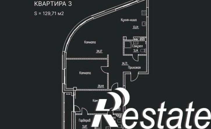 3-комн квартира в новом доме Межевая улица, 2,  д. 2
