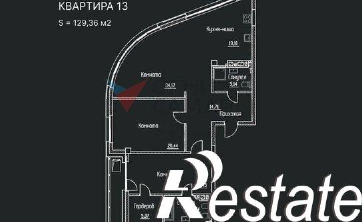 3-комн квартира в новом доме Межевая улица, 2,  д. 2