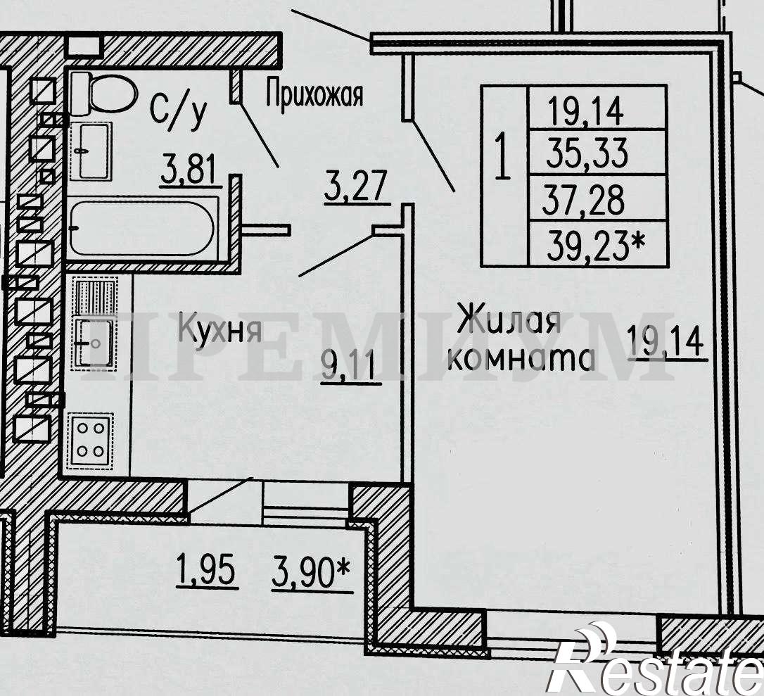 Купить квартиру за 6 300 000 рублей на 1-й квартал, 42